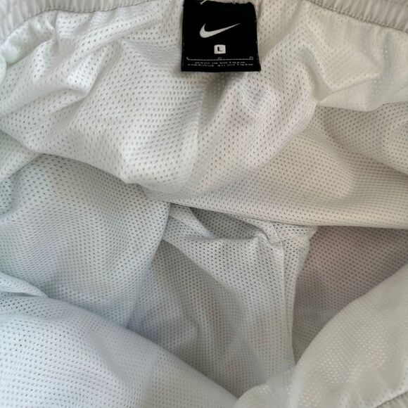 Nike Retro Color Block Track Pants White Blue Pink Joggers Windbreaker Large - Picture 6 of 7